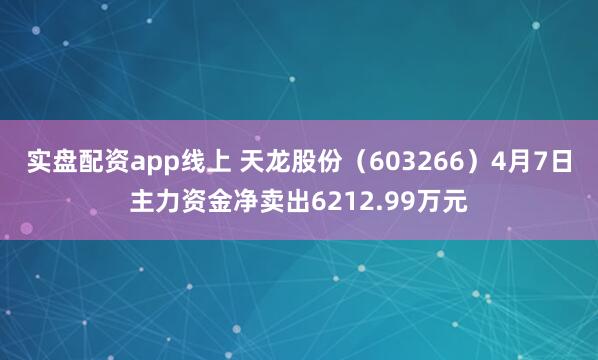 实盘配资app线上 天龙股份（603266）4月7日主力资金净卖出6212.99万元