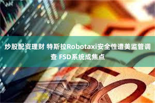 炒股配资理财 特斯拉Robotaxi安全性遭美监管调查 FSD系统成焦点